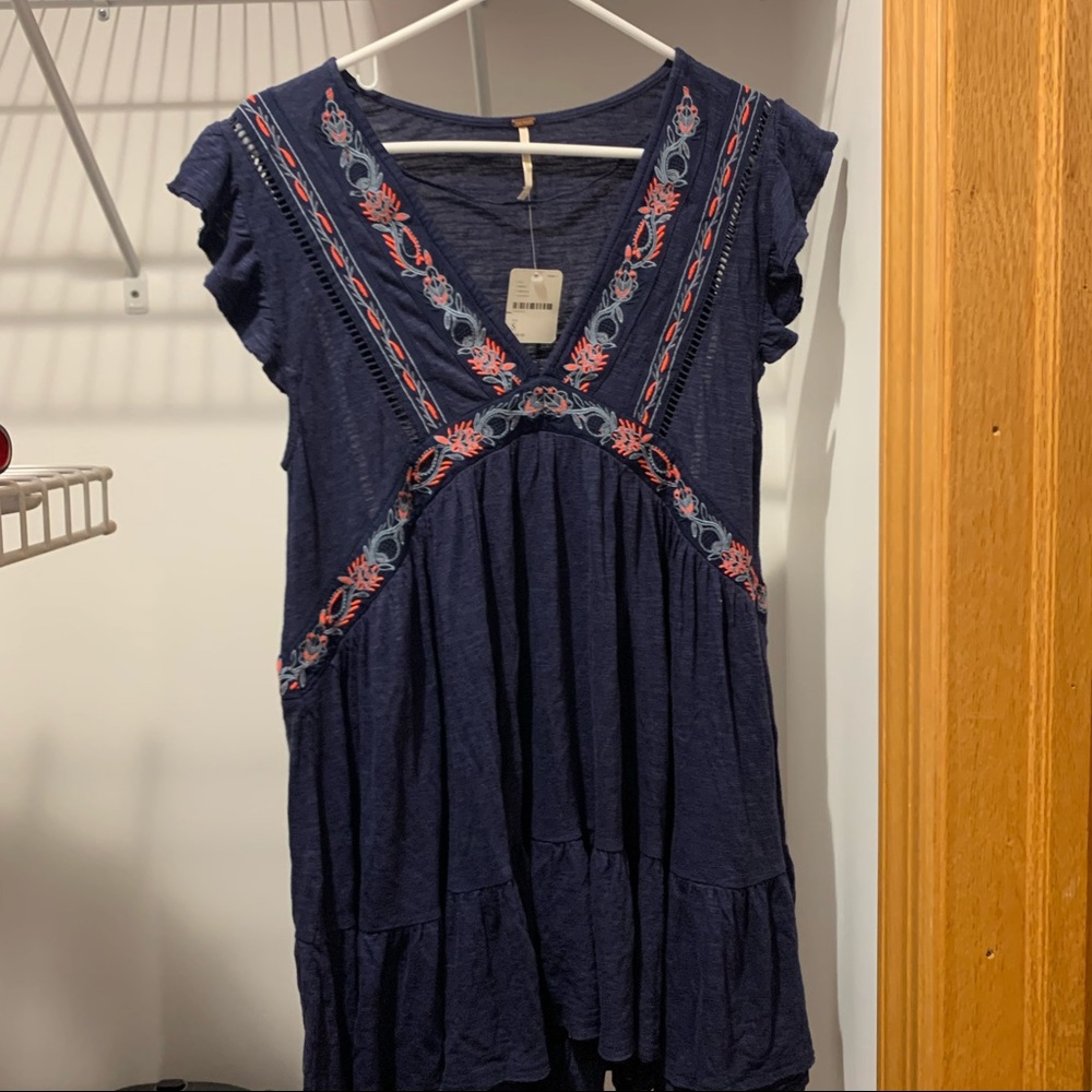Blue floral free people dress